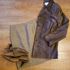 Doncaster Career Classic Pinstripe Pencil Skirt, 4